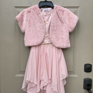 Rare Edition and Beautees Pink Dress and Fur Coat